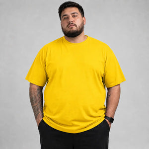 Camiseta Básica Plus Size 100% Algodão - Amarelo Bandeira
