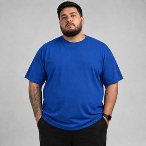 Camiseta Básica Plus Size 100% Algodão - Azul Royal