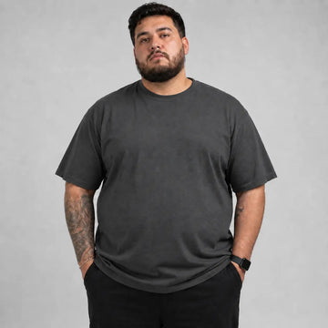 Camiseta Básica Plus Size 100% Algodão - Grafite