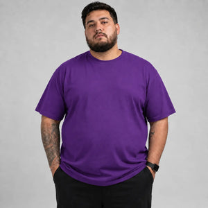 Camiseta Básica Plus Size 100% Algodão - Roxo