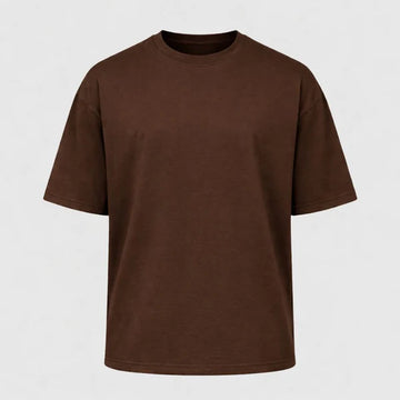 Camiseta Oversized Tecido Suedine - Marrom